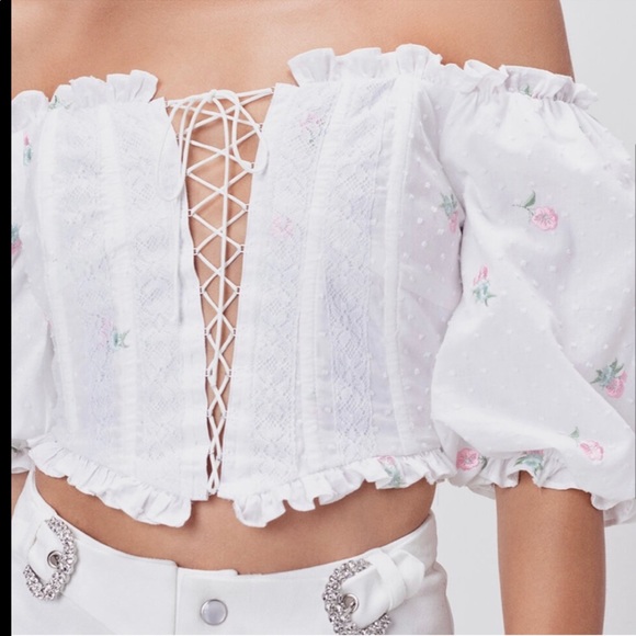 For love and lemons FL&L Rainey Crop Top L EUC ❤️🍋🍒 - Picture 2 of 9